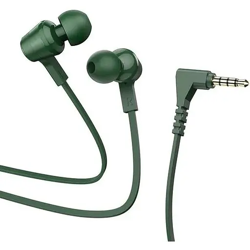 Провідні вакуумні навушники Hoco M86 Oceanic universal earphones with mic, 3.5mm, 1.2m, green