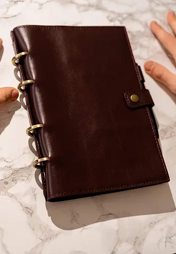 Шкіряний блокнот з датованим блоком (Софт-бук) 9.1 бордовий - фото 1