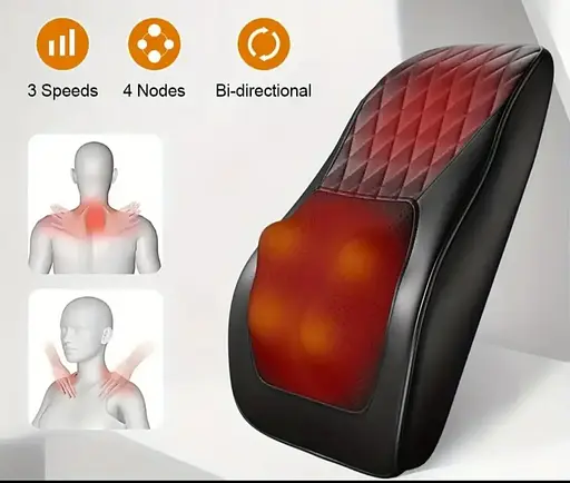 Массажная подушка SL-25 для спины и шеи с подогревом (Черный) - фото 4