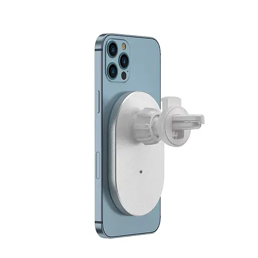 Холдер Wiwu CH-306 з MagSafe Magnetic Attached Wireless Charger Car mount Сріблястий - фото 3