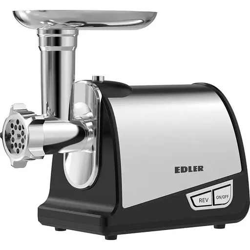М'ясорубка Edler EMG180INB, Steel/Black, 1800W, диски для подрібнення 3/5/7мм, насадка для ковбасок/«кеббе», - фото 1