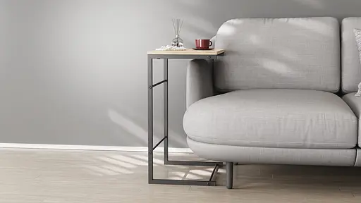 Столик Террі 650x440x330 Чорний метал ДСП Дуб Сан-Марино 16мм FRD-104649