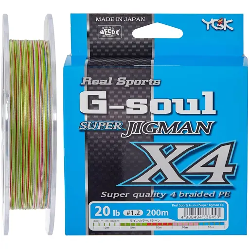Шнур YGK Super Jig Man X4 200 м (мультіколор) 2.0/0.242 мм 30 lb