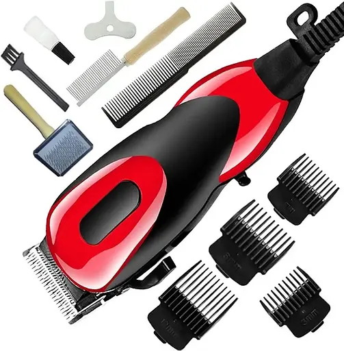 Профессиональная машинка для стрижки животных Daling DL-D12 12Вт комплект с насадками 4 шт ножницами и щеткой Тихая работа - фото 1