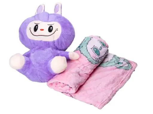 Детский набор Игрушка плед Лабуба фиолетовый мягкая игрушка с пледом для детей - фото 1