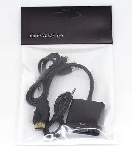 Перехідник HDMI M -> VGA F (з аудіо інтерфейсом), кабель 20см. OEM - фото 6