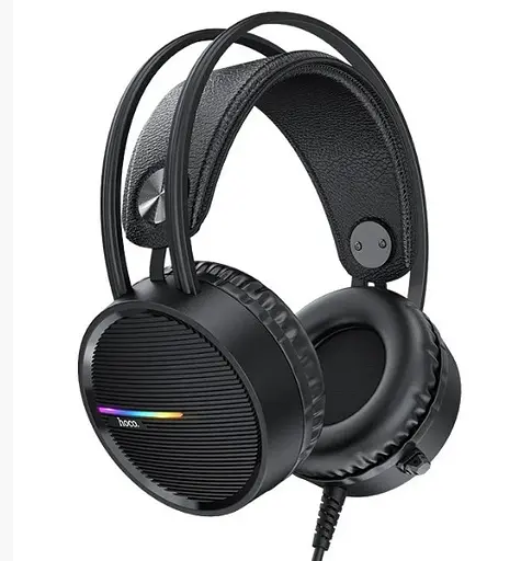 Дротові ігрові навушники Hoco W100 touring gaming з мікрофоном Чорні - фото 3