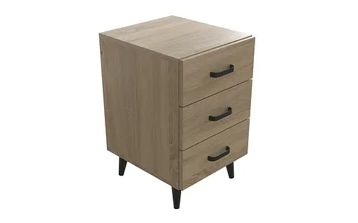 Тумба Вива 3 на конусных ножках Ferrum-decor 56,5x35x40 Черный металл ДСП Дуб Сонома 16 мм (FRD-106820) - фото 3