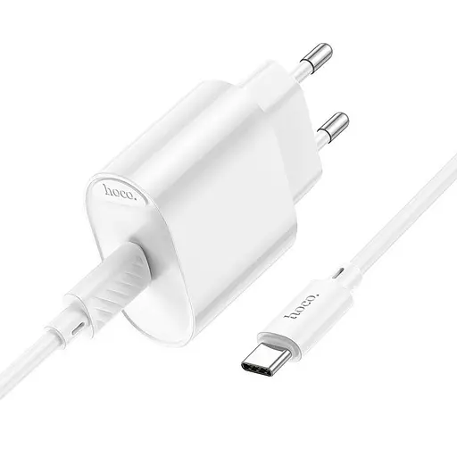 Адаптер сетевой HOCO Type-C to Type-C 1Type-C, 3A/20W, PD/QC - фото 2