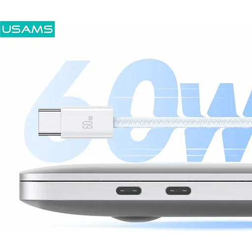 Кабель Usams US-SJ656 U86 USB-C to USB-C PD 60W 1.2m White [138983] - фото 2