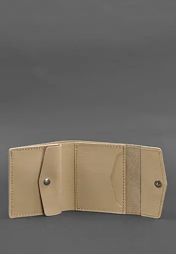 Женский кожаный кошелек 2.1 светло-бежевый - фото 4