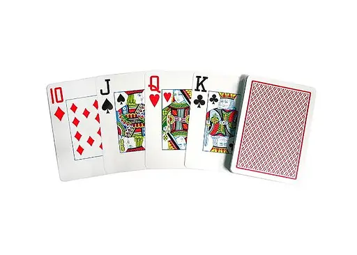 Карти гральні Cartamundi Copag 100% Plastic Jumbo Index (red blue) (344b) - фото 2