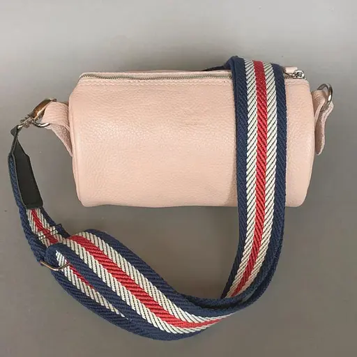 Шкіряна сумка поясна-кроссбоді Cylinder пудровая флотар - фото 2