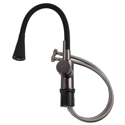 Змішувач для кухні TOPAZ LOFT TLF 8854-H39-GP-B01 латунний для мийки з керамічним картриджем D35 - фото 7