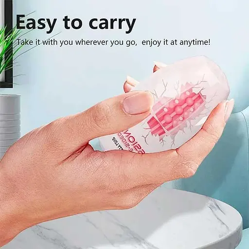 Яйце-мастурбатор текстуроване двостороннє силікон чоловічий аксесуар компактний рожевий - фото 7