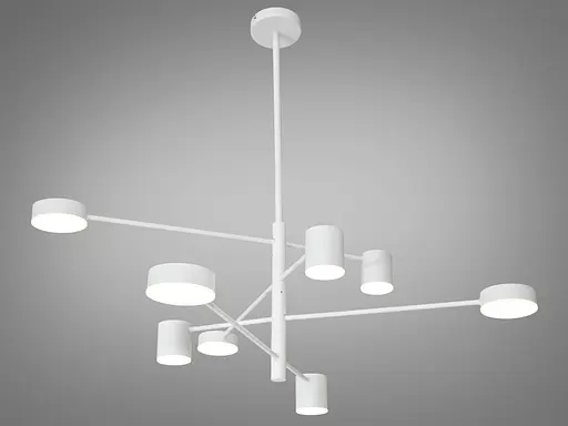 Захоплююча новинка, LED люстра на кухню, 40W, біла люстра на 8 плафонів - фото 1