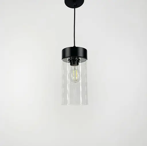 Подвесной светильник Scandinavia с прозрачным плафоном Ø12х20 см | Line F | Арт. 11295/1 BK+TR - фото 1