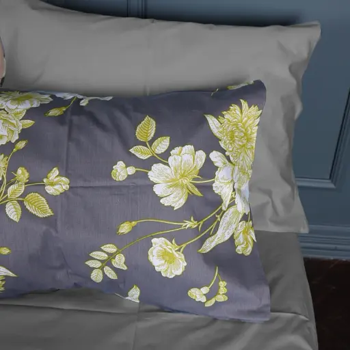 Простирадло MirSon Сатин 22-1387 Gray Flowers 150х220 см (2200010473087) - фото 5