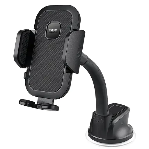 Тримач телефону автомобільний Brevia FlexArm MultyHold із присоскою, гнучкий 163мм, для 4.7-6.8', ширина до 90мм, чорний(48860) - фото 1