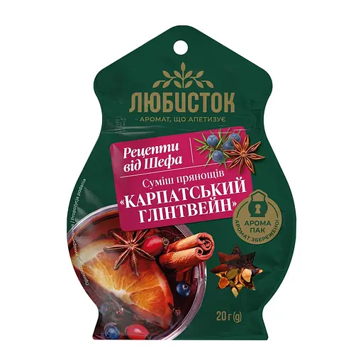 Смесь пряностей Любисток Рецепты от шефа Карпатский глинтвейн 20 г