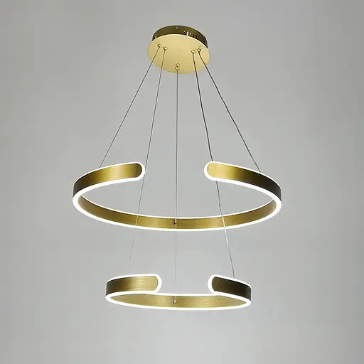 Подвесная люстра в золотом двухъярусном корпусе 40+60 см Line F | Ст. 311C-600+400 GD - фото 5