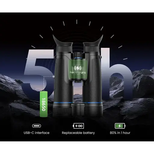 Бинокль Тепло/Цифра GUIDE DN70M 2.0 с дальномером 1500 м - фото 9