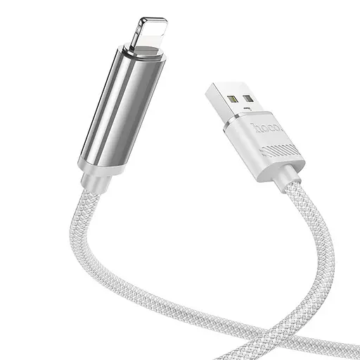 Дата кабель Hoco U127 Power USB to Lightning (1.2m) Silver / Gray - фото 2