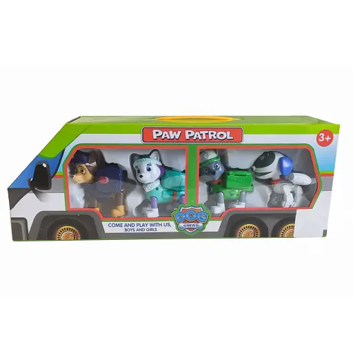 Набір ігровий Paw Patrol, 4 героя в наборі по 10.5 см, 41x10x15 см