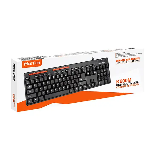 Клавиатура MeeTion USB Multimedia Keyboard K600M RU/EN раскладки - фото 5