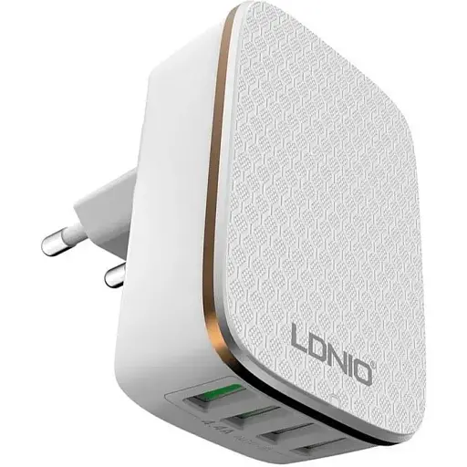 Зарядний адаптер 4 порти Ldnio A4404 зарядний пристрій 4 USB 4.4A - фото 1