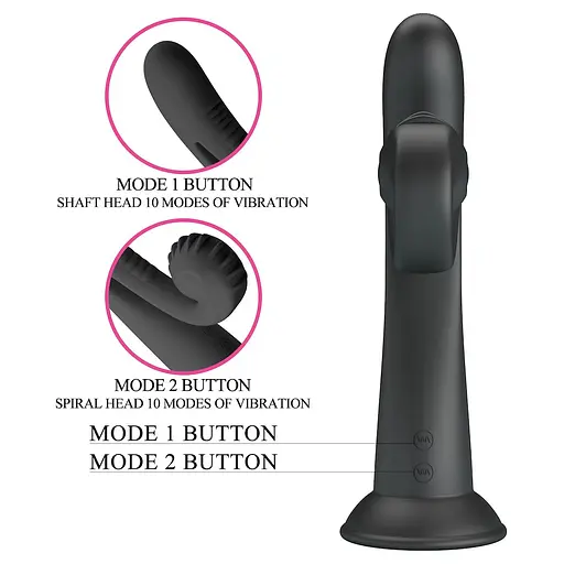 Вібратор Pretty Love Love Romance Selma Snail, 20 см (чорний) - фото 5