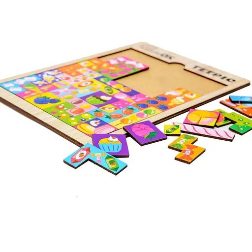 Развивающая игрушка PuzzleOK Тетрис Сладости Puz-22923 деревянная - фото 3