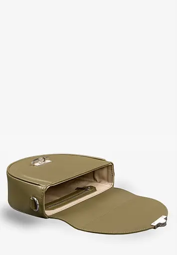 Женская кожаная сумка Kira оливковая - фото 6