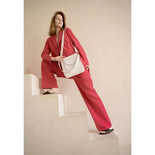 Жіноча шкіряна сумка Stella біла - фото 1