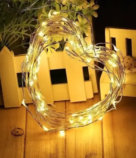 Гірлянда Роса 10м USB 100 LED на прозорій проволоці Теплий білий - фото 3