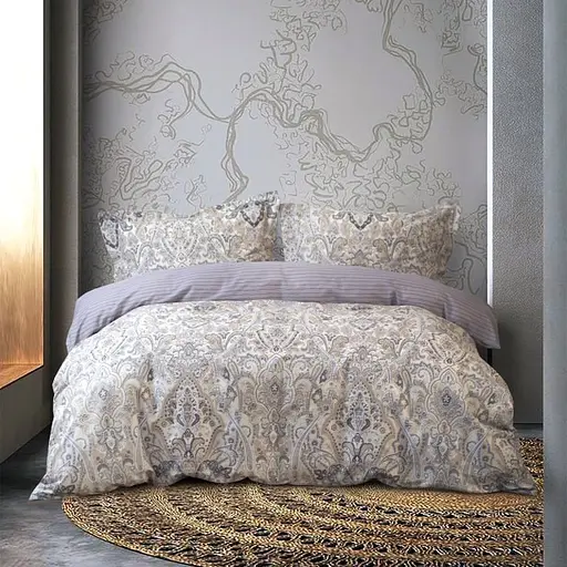 Постельное белье Lotus Home Toma сатин евро серое (svt-2000022346573) - фото 2