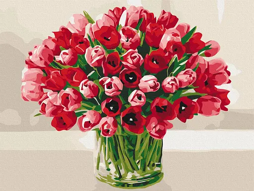 Картина за номерами на підрамнику Brushme Букет тюльпанів для коханої