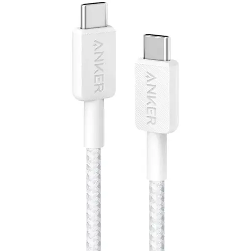 Кабель Anker 322 USB-C to USB-C - 1.8m Nylon White (6908157)