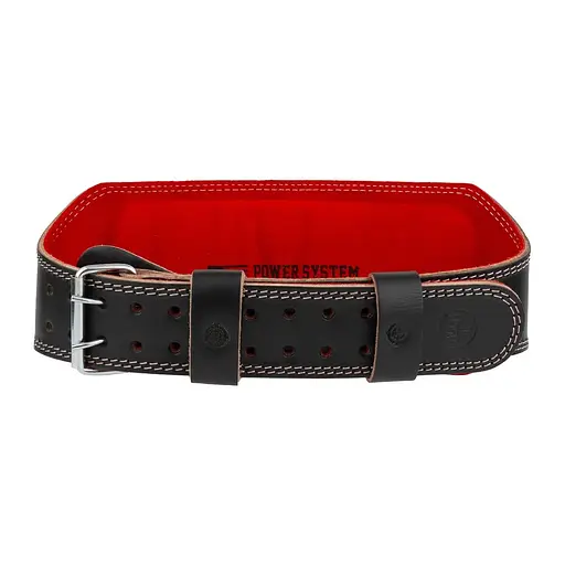 Пояс для тяжелой атлетики Power System PS-3030, Black/Red, XL - фото 2