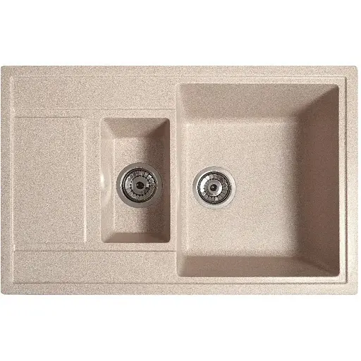 Гранітна кухонна мийка Romzha Jorum 78D Bezhvy (401) з 1.5 чашами - фото 1