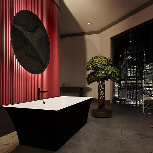 Ванна отдельностоящая глянцевая Amdcon Sparta 173x73 черная из литого камня SPARTA_173_BLACK_HL Черный - фото 3