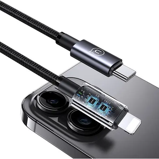 Кабель Usams US-SJ662 USB-C to Lightning 30W 3A 1.2m Tarnish (SJ662USB01) черный [138986] - фото 6