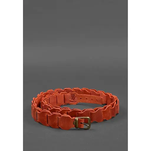 Женский кожаный бохо-ремень BlankNot коралловый - фото 2