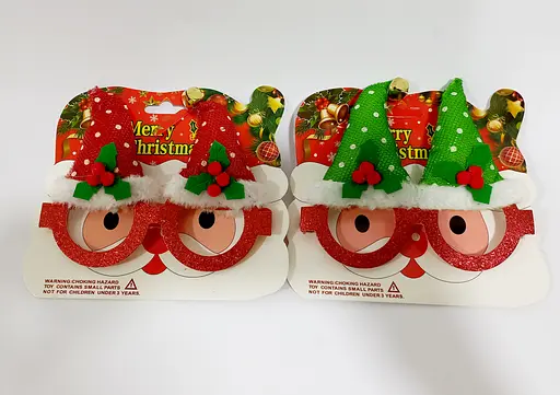 Окуляри новорічні 92603-PN шапочки з дзвіночком Червоний - фото 2