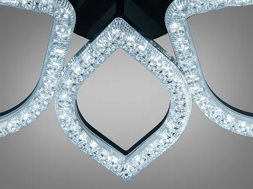 Стельова світлодіодна люстра Diasha MX4773-5SBK чорна 73 Вт 5 плафонів акрил - фото 4