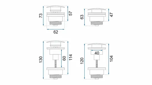 Сифон універсальний для умивальника Rea White click-clack білий REA-A6952, Білий - фото 4