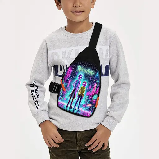 Сумка через плече дитяча Рік і Морті 29х17 см сумка слінг для хлопчика (02161)