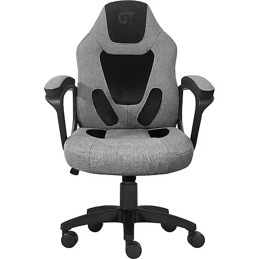 Геймерское детское кресло GT Racer серое с черным (X-1414 Fabric Gray/Black Suede) - фото 1