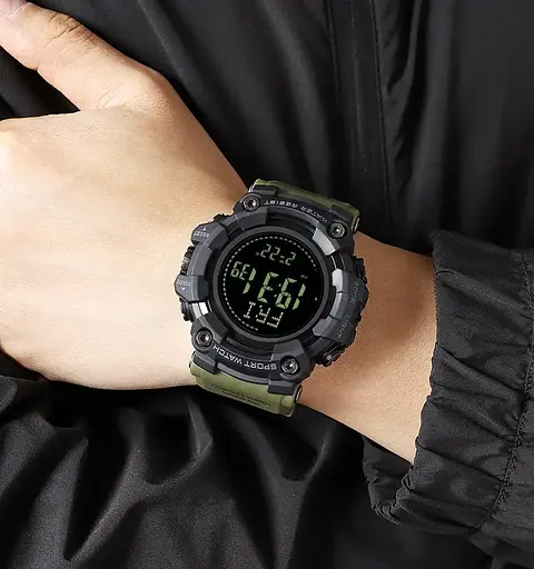 Чоловічий спортивний годинник Skmei 2037 з компасом (Зелений) - фото 5