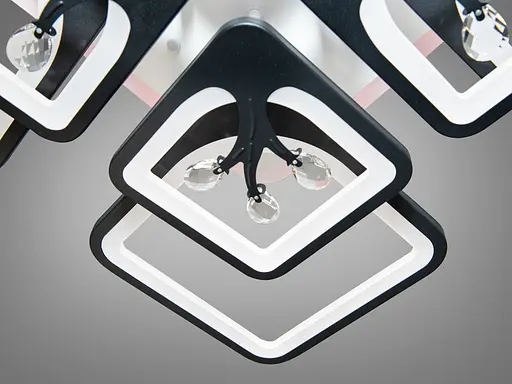 LED люстра на стелю з димером і кольоровим підсвічуванням, 190Вт.чорна - фото 4